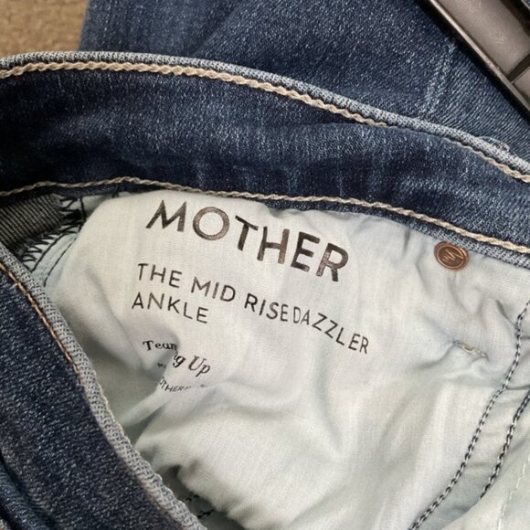 MOTHER Womens The Mid Rise Dazzler Ankle Jean Denim Teaming Up Size 29 - Picture 7 of 8
